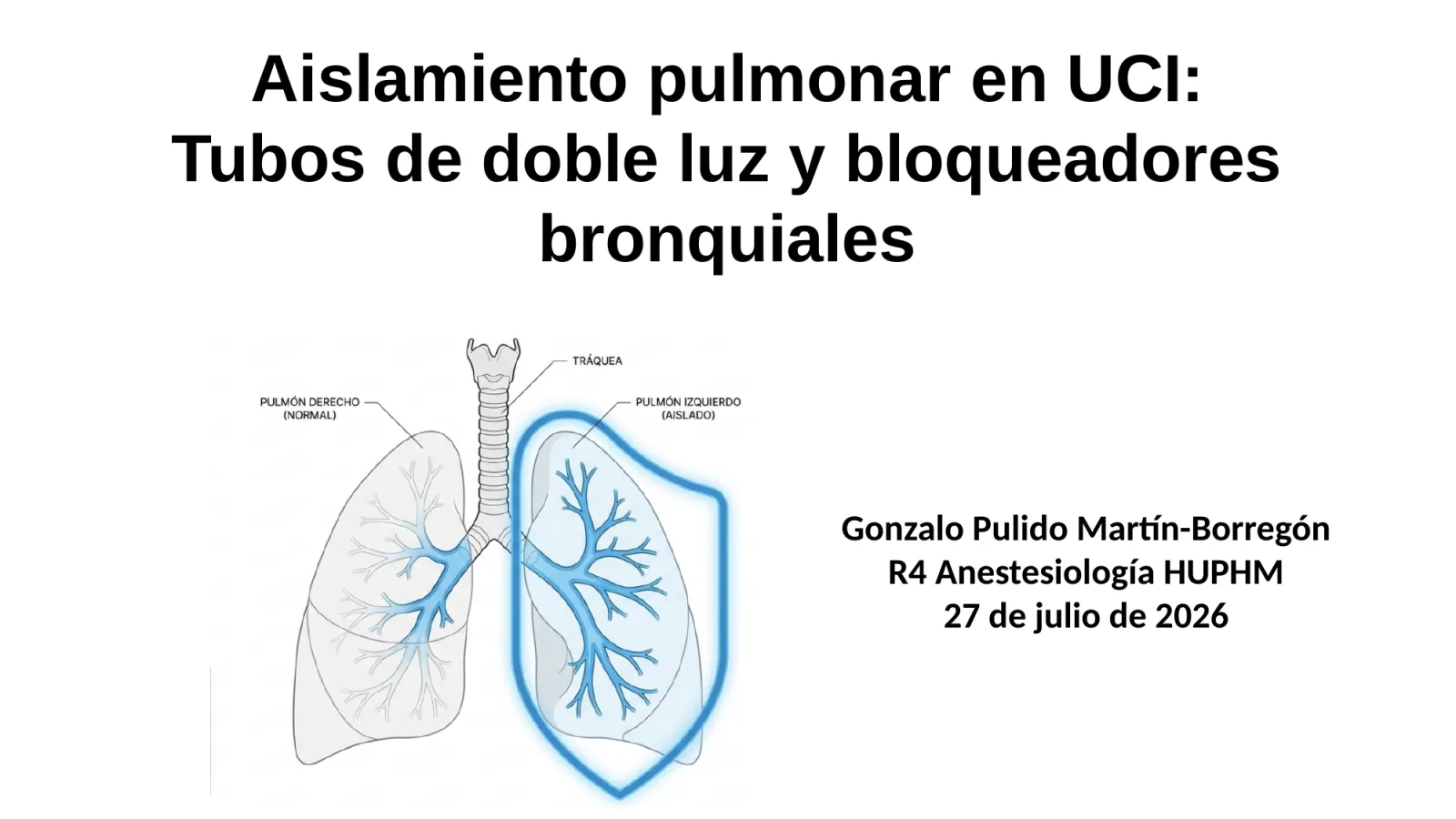 Portada: Aislamiento pulmonar, tubos de doble luz y bloqueadores bronquiales